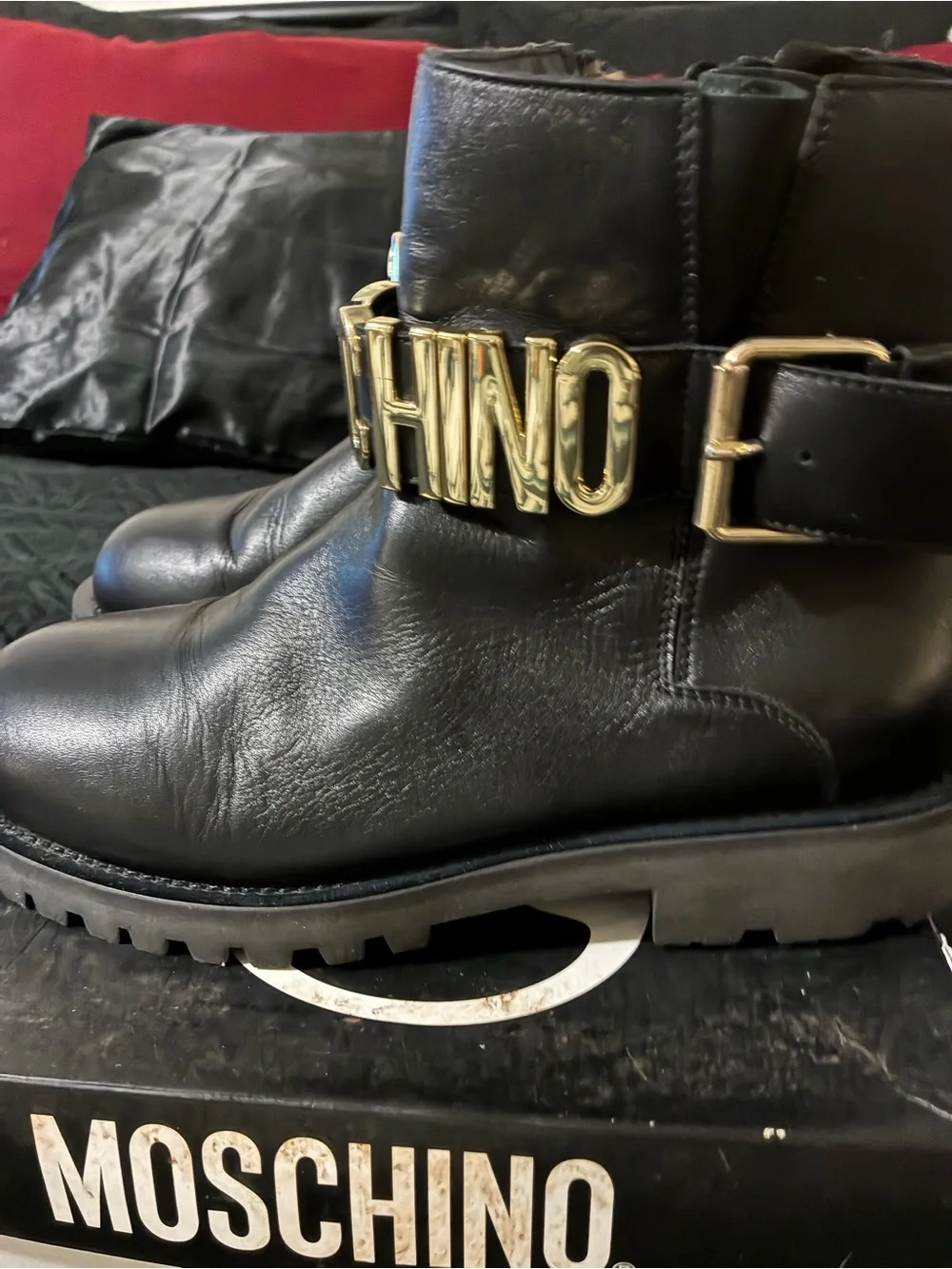 Moschino black leather